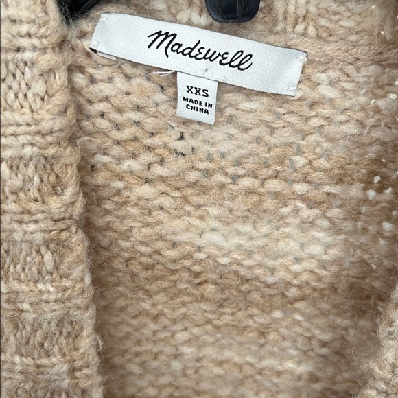 Madewell Space-Dyed Long Cardigan Oversized Sweater Tan Beige Oat Size XXS - Picture 4 of 7